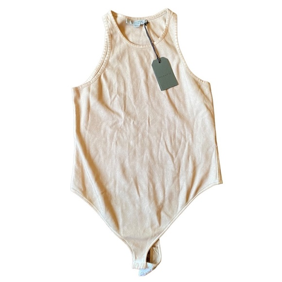 NWT All Saints Jamie Bodysuit in London Stone White Size 10 - Picture 3 of 10
